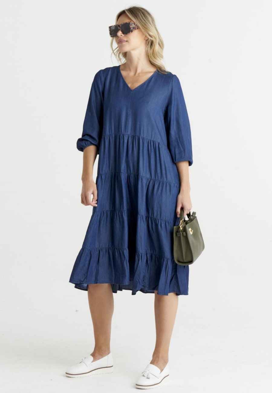 Betty Basics Janie Dress | Blue Haze | Flair Lifestyle Clothing