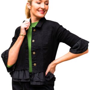 Jolie Saule Frill Denim Jacket - Image 27
