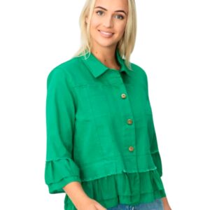 Jolie Saule Frill Denim Jacket - Image 20