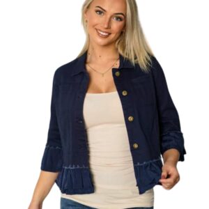 Jolie Saule Frill Denim Jacket - Image 8