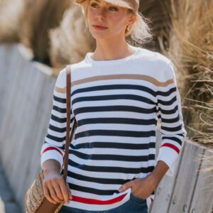 Bella Striped Pullover Nautical Combo long sleeve cotton knit