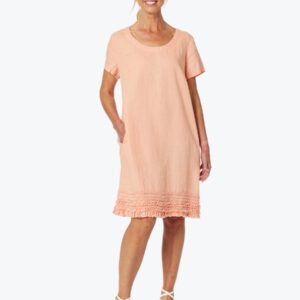 Gordon Smith Ruffle Hem Linen Dress 46000