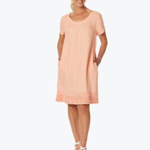 Gordon Smith Ruffle Hem Linen Dress 46000 - Image 2