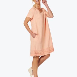 Gordon Smith Ruffle Hem Linen Dress 46000 - Image 3