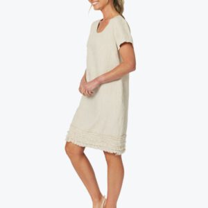 Gordon Smith Ruffle Hem Linen Dress 46000 - Image 6