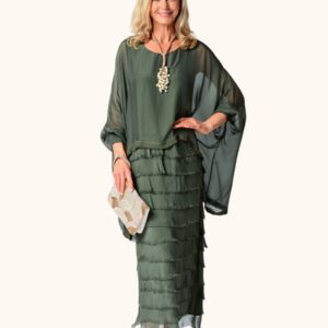 Imagine Fashion Candie Silk dress khaki special occasion dress