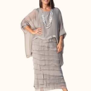 Imagine Fashion Candie silk dress mocha special occasion dress