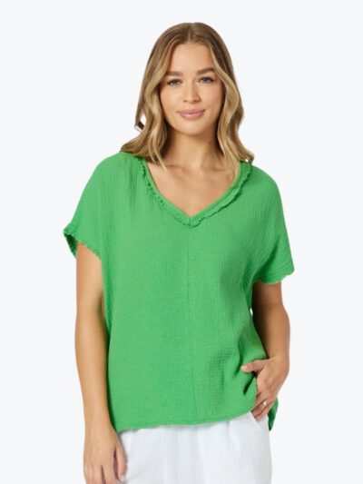 threadz byron cotton v neck tee emerald