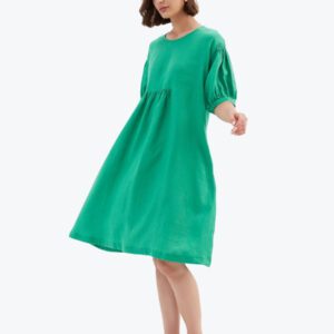 Tirelli Bishop Sleeve Shirring Dress - Image 8