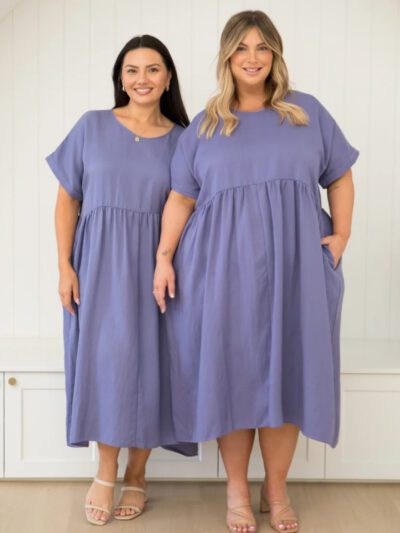 PQ Collection Frolic Dress in Lavender Plus Size