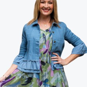 Jolie Saule Frill Denim Jacket - Image 16