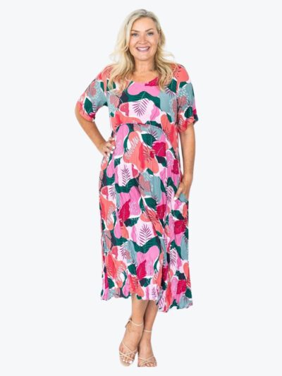 Willow Tree Leaves Dress Pink Sister Flair