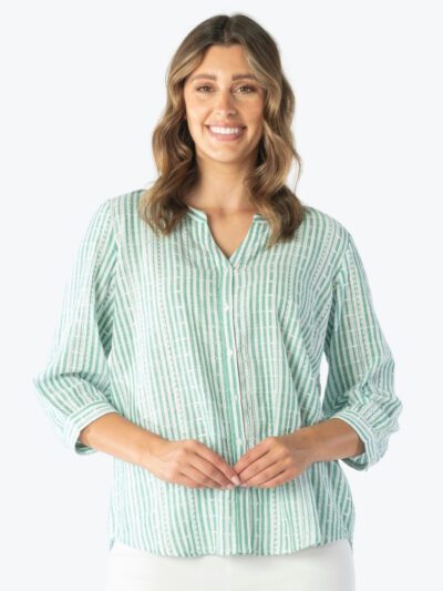 maglia embroidered stripe shirt emerald