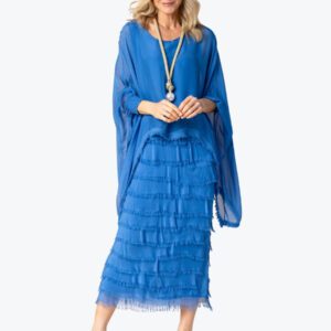 Imagine Fashion Candie Silk Dress in Cobalt Blue
