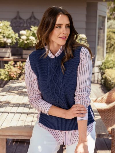 Jump Cable Vest in Indigo Marle