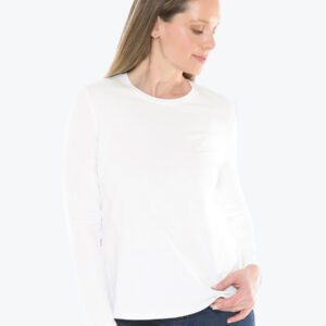 Jump Crew Neck Long Sleeve Tee in White