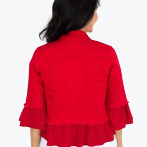 Jolie Saule Frill Denim Jacket - Image 5