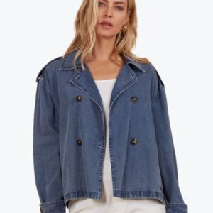Isle of Mine Freya Crop Trench in Denim