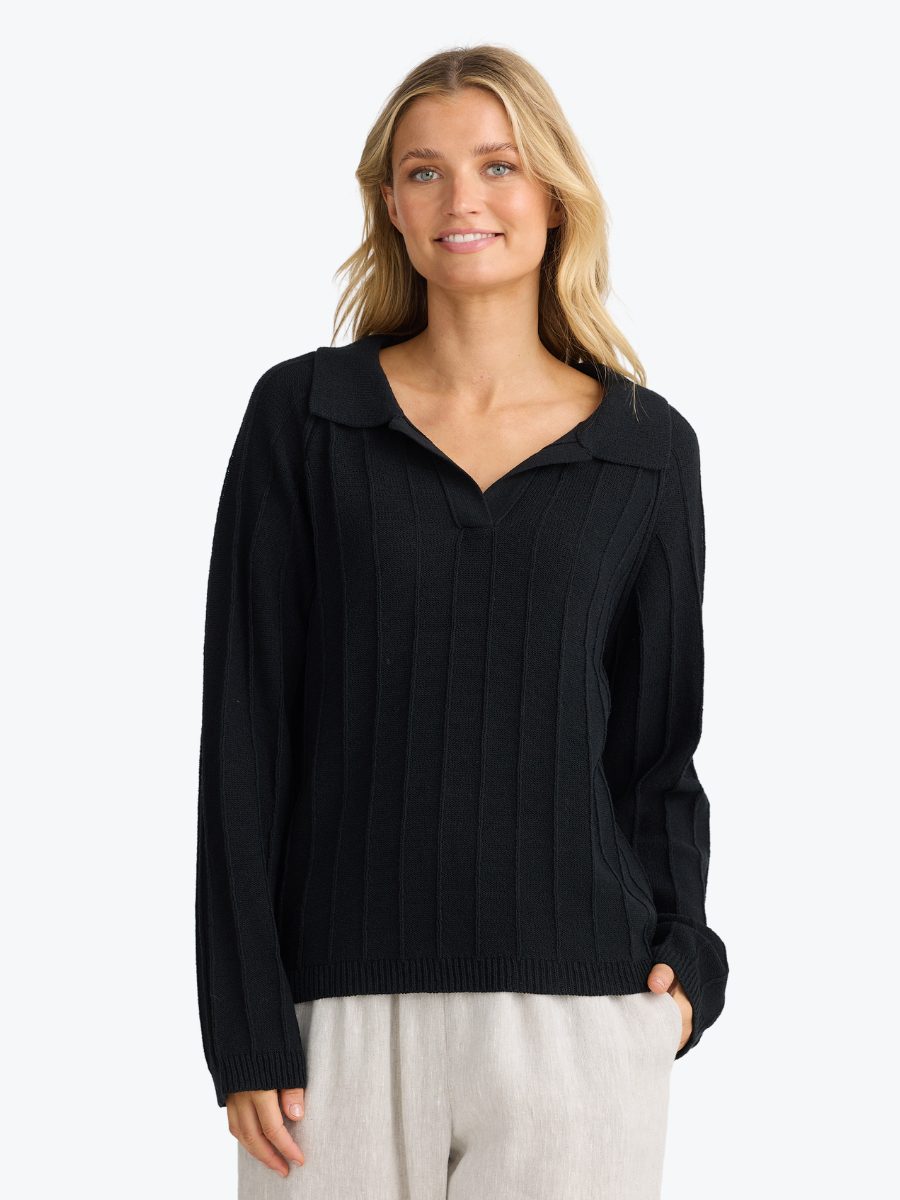 Emmi Knit Tee | Black Emmi Knit Tee | Black
