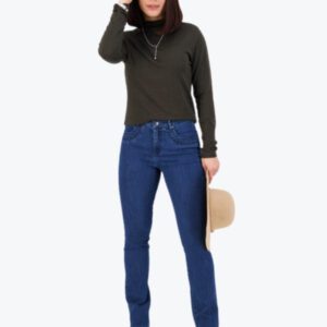 Vassalli Slim Leg Full Length Jean in Blue Denim