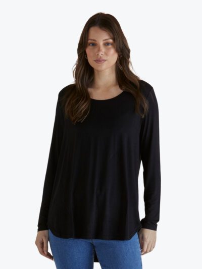 Betty Basics Yasmin Long Sleeve Top in Black