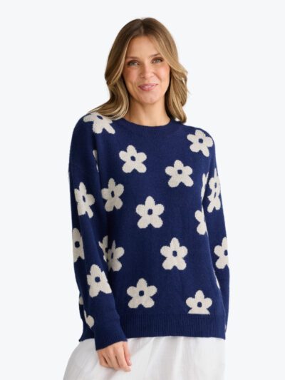 Holiday Maui Knit in Navy Floral
