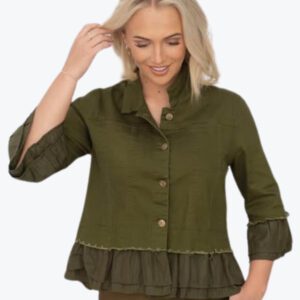 Jolie Saule Frill Denim Jacket - Image 2