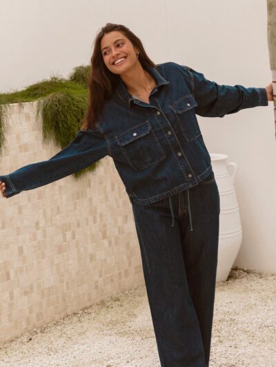 Betty Basics Selby Denim Jacket in Dark Blue
