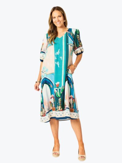 Clarity Tulum Dress in Blue/Multi