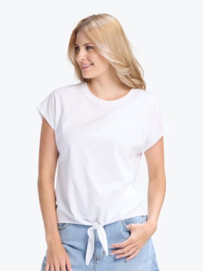 Stella + Gemma Top Knot Top in White