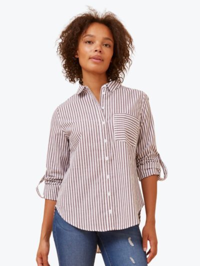 CKM Stripe Shirt in Chocolate