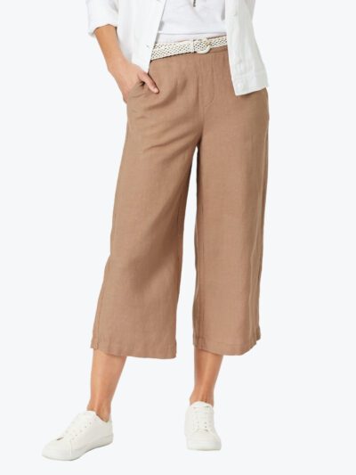 Gordon Smith Lino Wide Leg Pant in Nutmeg