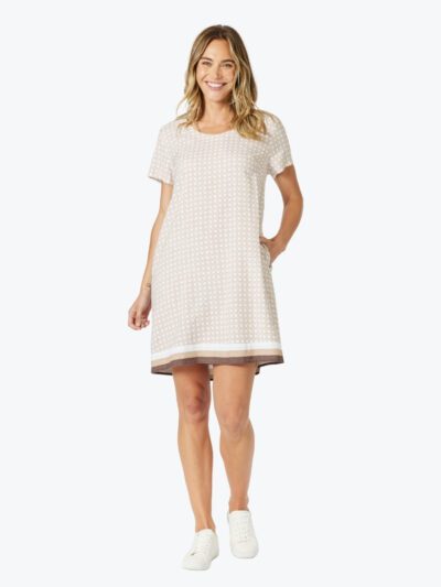 Gordon Smith Rattan Dress in Natural/White