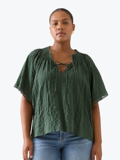 Isle of Mine Esther Shirred Top in Myrtle
