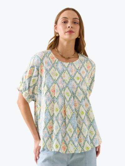 Isle of Mine Ingrid Pleat Top in Tile