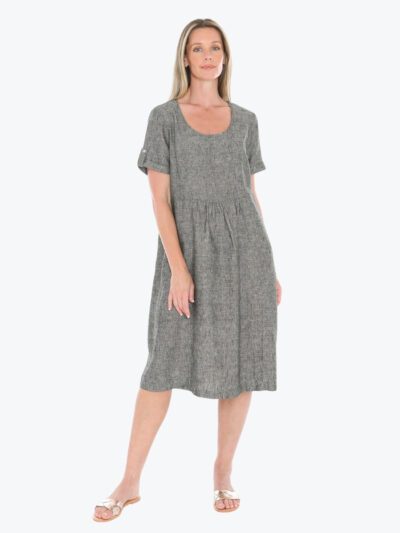 Jump Gather Waist Dress in Blackstone