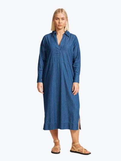 Eb&Ive Melenia Collared Dress in Indigo